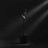Metal Human Figurine with Cylindrical Base Elegant for Office Desk, Entryway