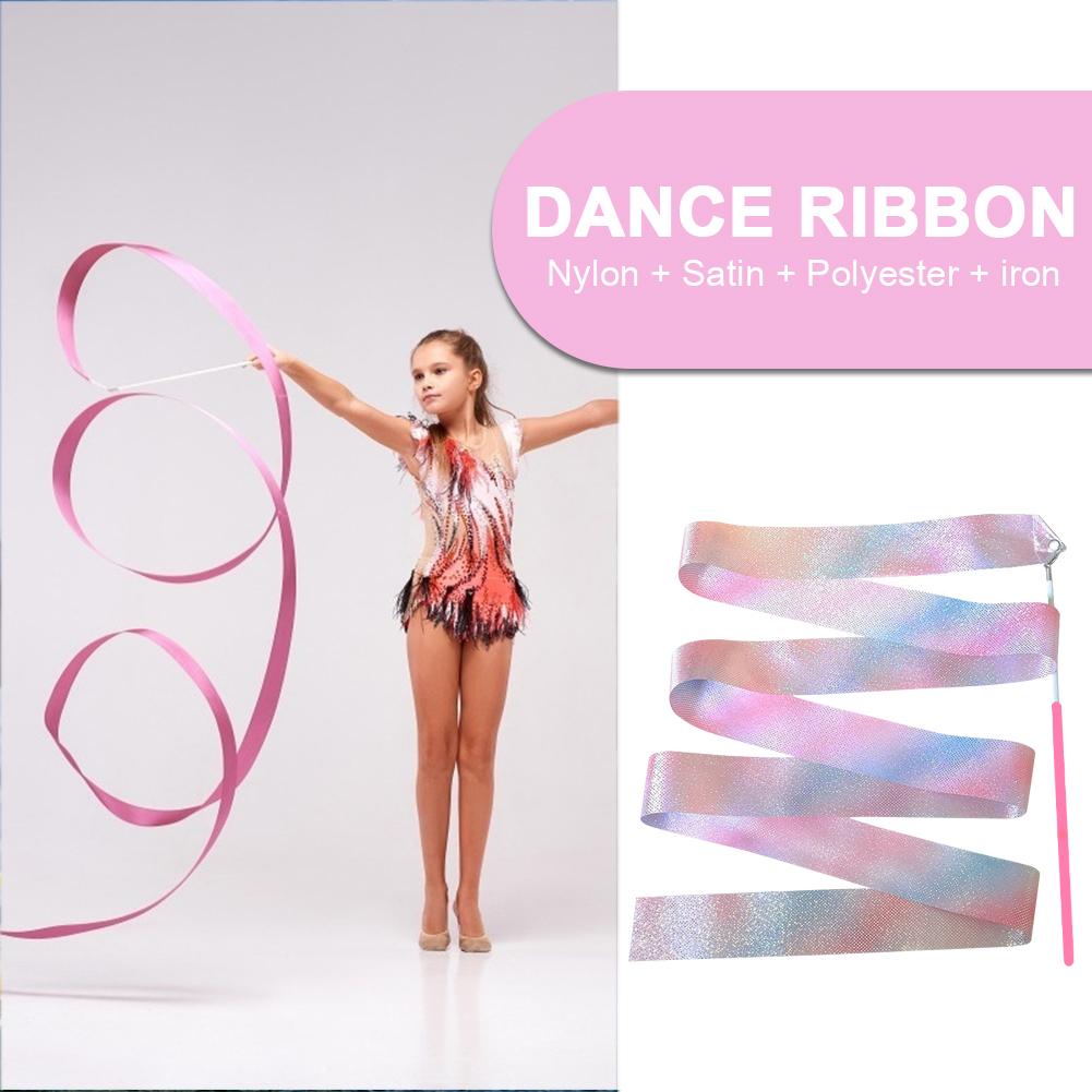 2M Kid Sport Performance Strip Dance Ribbon with Twirling Stick Gymnastics Ribbon for Art Dances for Artistic Dancing Gymnastics