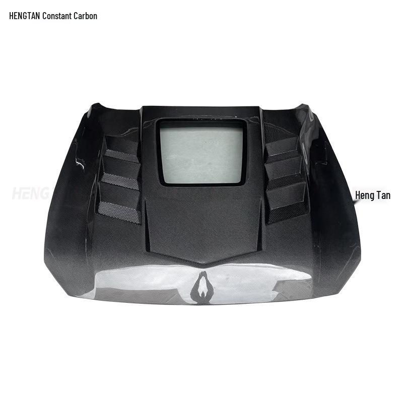 18-24 Mustang Carbon Fiber Transparent Engine Hood Cover - Modified Exterior Accessory