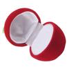 Flocked Ring Gift Box Red Apple Shaped Portable Earrings Necklace Rings Jewelry Storage Case