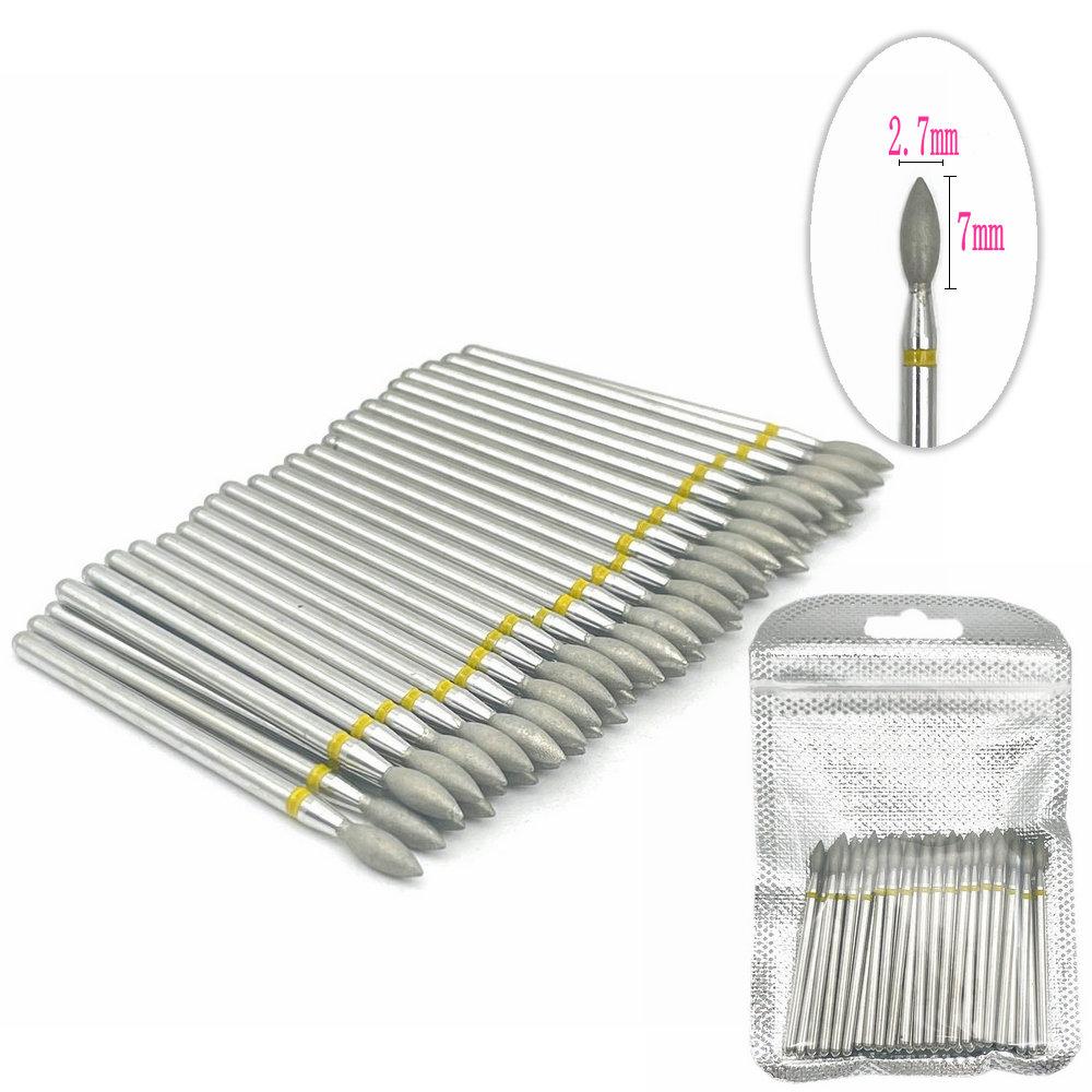 50pcs/pack Diamond Milling Cutter Grinding Drill Bits Diamond Polisher HP 2.35mm Diamond Polisher Nail Drill Bits Drill