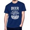 Solid Color Teeshirt Unisex Crew Neck Tshirt Casual Beer Because No Great Camping Story Started With Salad Basic Teenagers Tees