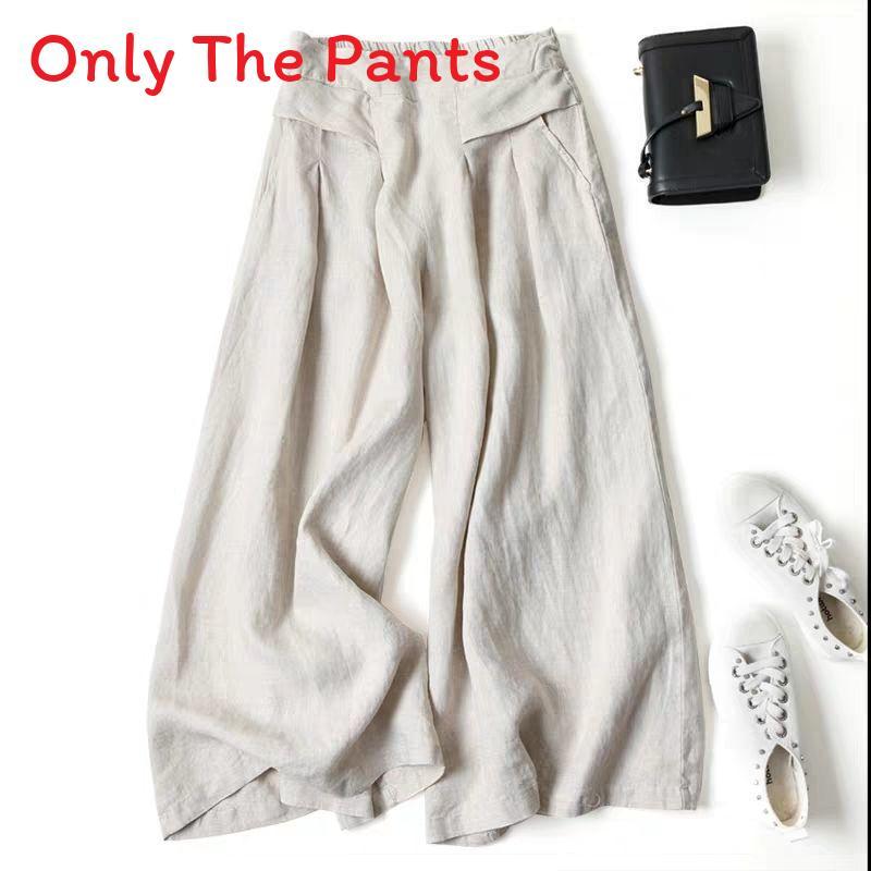 Cotton Linen Wide Leg Pants For Women With Pockets And High Waist Comfortable Spring Fashion