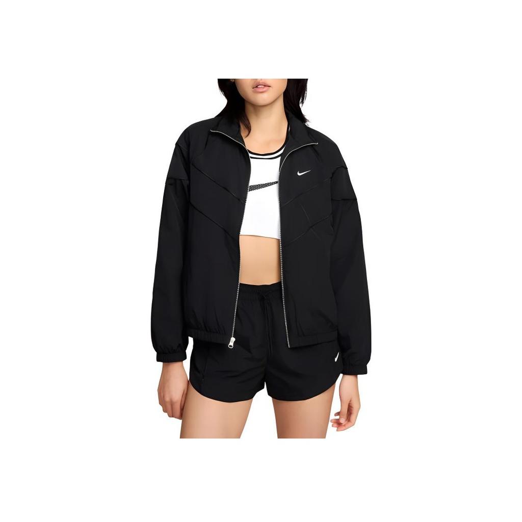 Nike Windrunner Woven Loose Full-Zip Jacket Women Jackets Black White FV6305-010