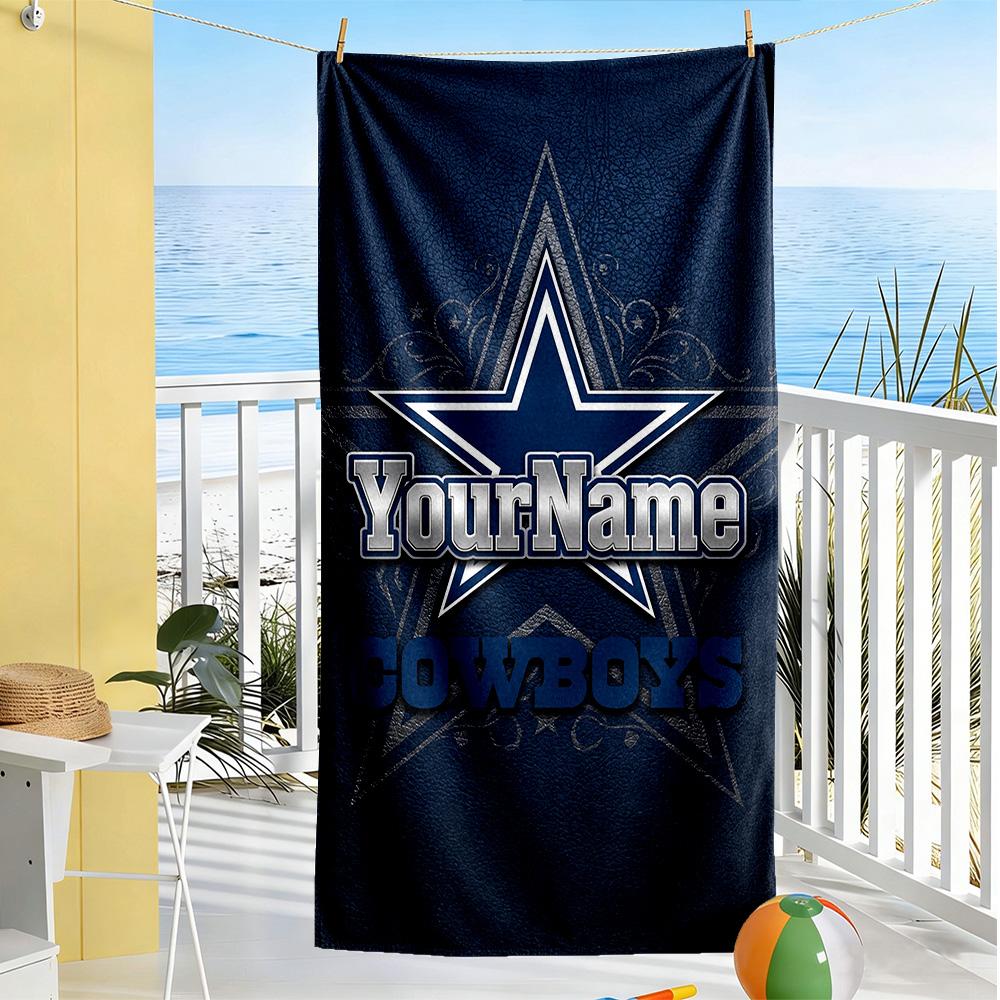 Dallas Customizable Name Beach Towel Soft Durable Quick-Dry Ideal for Travel Outdoor Swim Pool Yoga Surf Camping Hiking Gym Gift Holiday