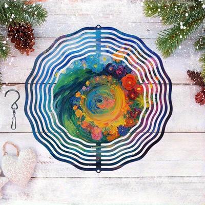 10 Inch Hanging Wind Spinner with 360 Degree Hook for Balcony Garden Decor Spring Summer Outdoor Decoration