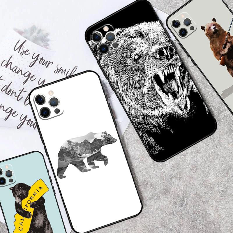 Cartoon Grizzly Bear Shockproof Case For IPhone 18 17 15 16 Pro Max 11 14 Plus 12 13 Mini 16e 17 Air Phone Cover