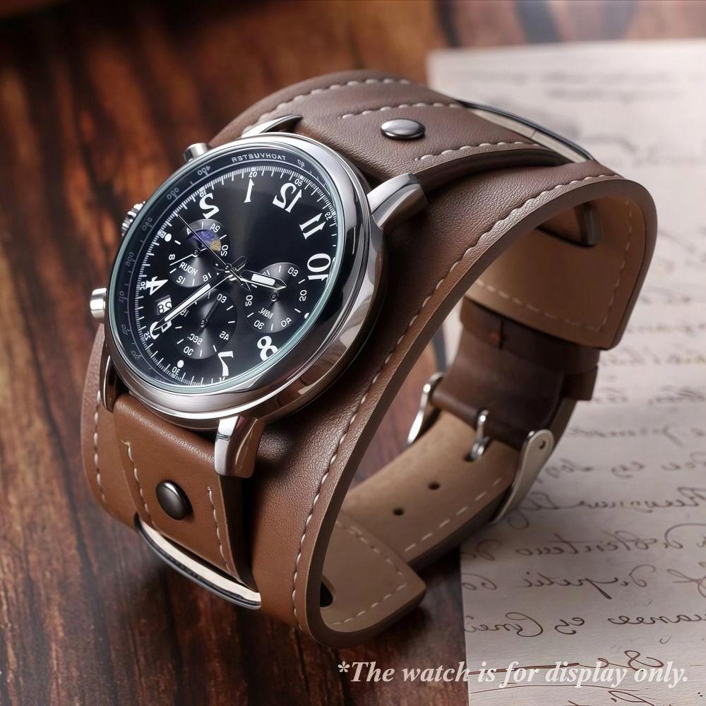 PU-läderklockarmband Vintage herrarmband Mode Palettläderklockarmband Klocktillbehör