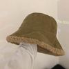 Warm Chic Lamb Wool Bucket Hat For Winter Women Stylish Cozy Fuzzy Cute Hat Fisherman