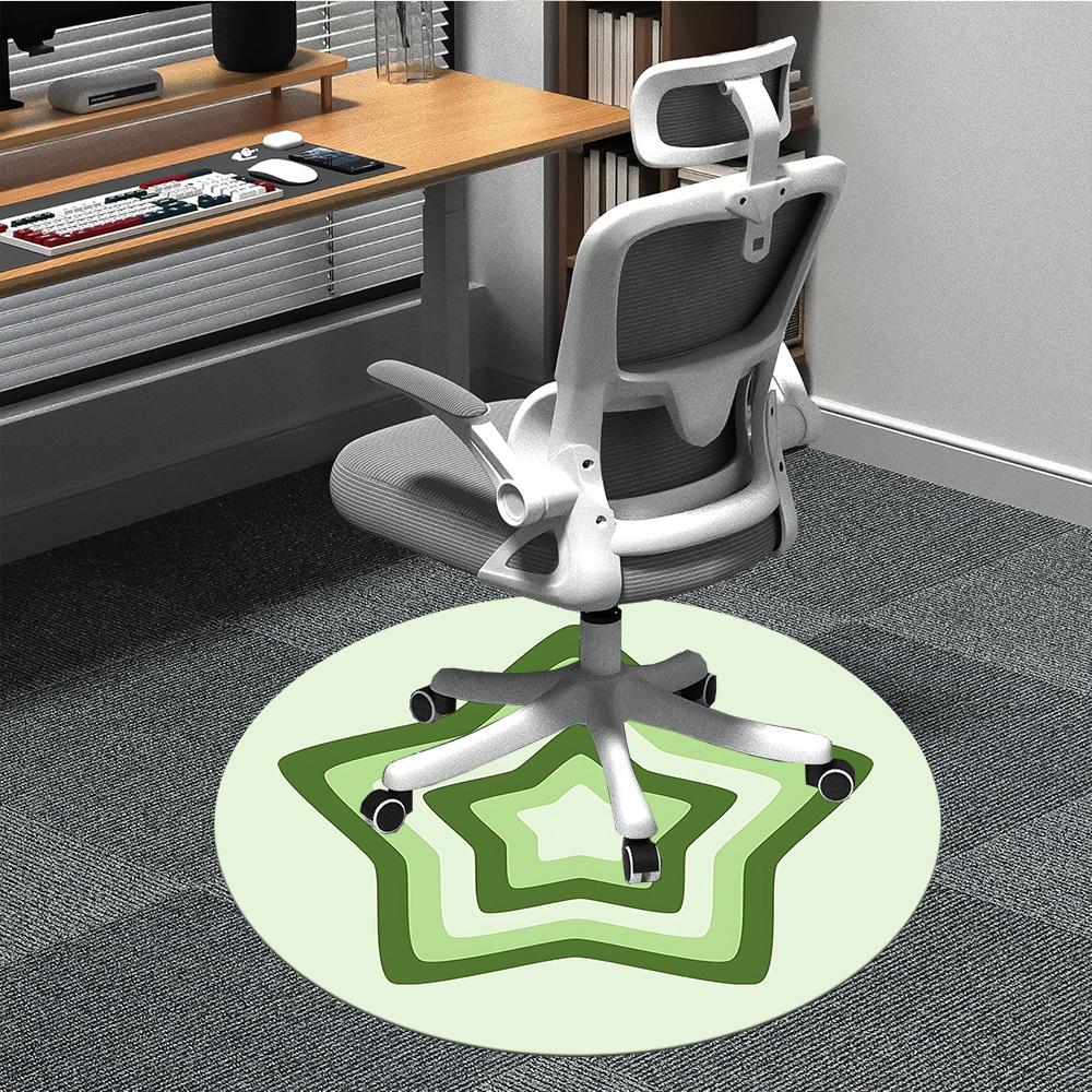 

1pc Star Shape Office Round Area Rug, Indoor Mat Suitable ForOffice, Under Office Chairs Bedroom Living Room Home Decor, Room Deco, D029 80cm by 80cm