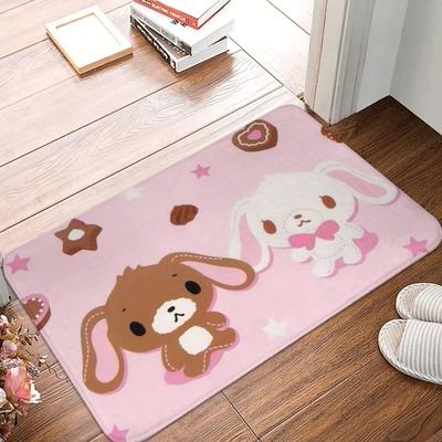 Sugarbunnies Teppich Rutschfeste Fußmatte Bodenmatte Abnutzungsbeständiger Teppich für Küche Eingangsbereich Zuhause Schlafzimmer Niedliche Fußmatte Matten Heimdekoration