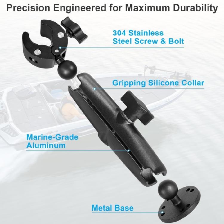 Universal Marine Trolling Motor Stabilizer Mount Bracket Rustproof Aluminum Construction Quick Installation