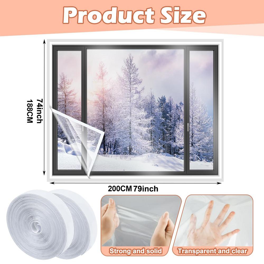 Window Insulation Kit Clear Window Film For Cold Weather Window Insulation Cover For Aluminum Window Frames Sliding Windows