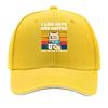 Coffee Cat Blue Scarf Retro Sunset Stripe Illustration Sandwich Baseball Cap Unisex Women Sun Cap Outdoor Workouts Hat