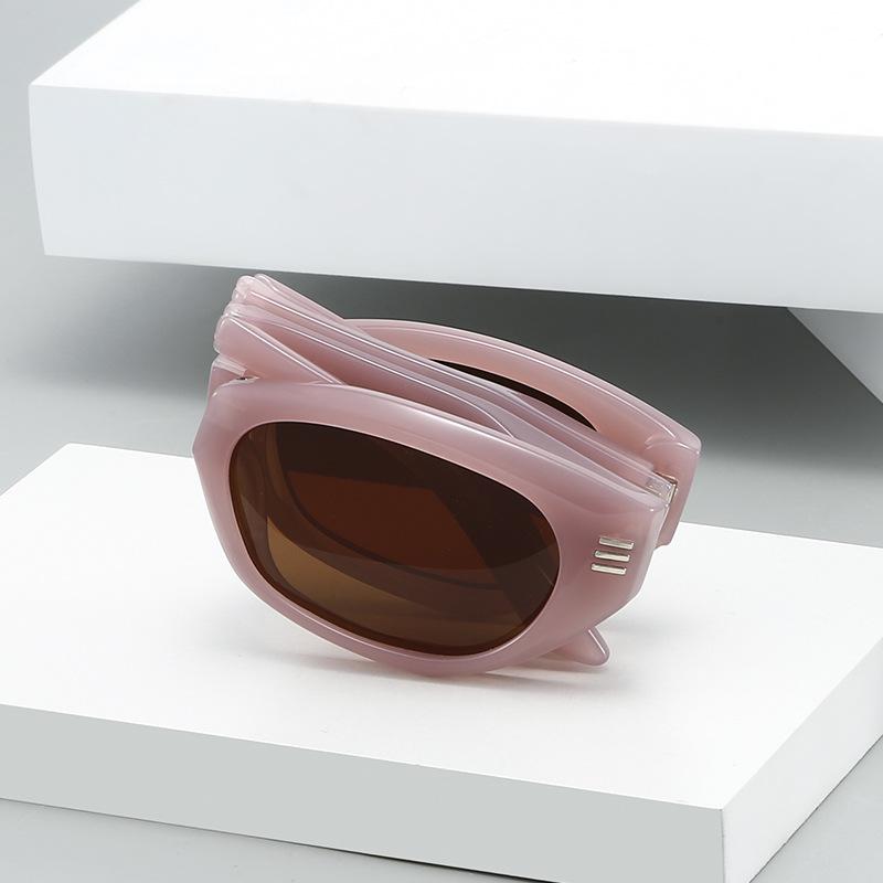 Narrow Frame Cat'S Eye Explosive Sunglasses Tr Material Multi-Color Retro Uv400 Sun Protection Comfortable Without Nose Pressure