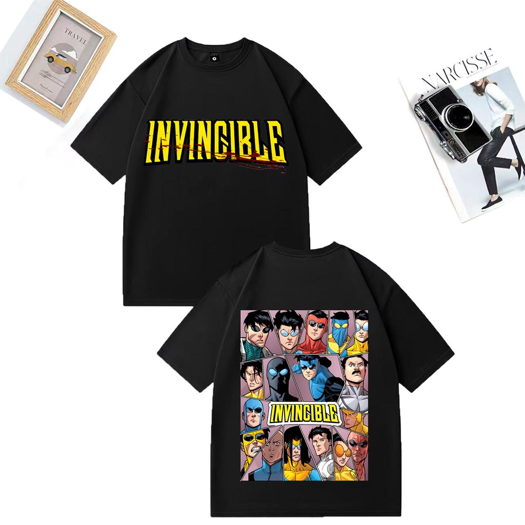 Unisexs and Womens Invincible Mark Superhero TShirt Anime Round Neck Hip Hop Style Casual  Vintage Oversized Cotton TShirts