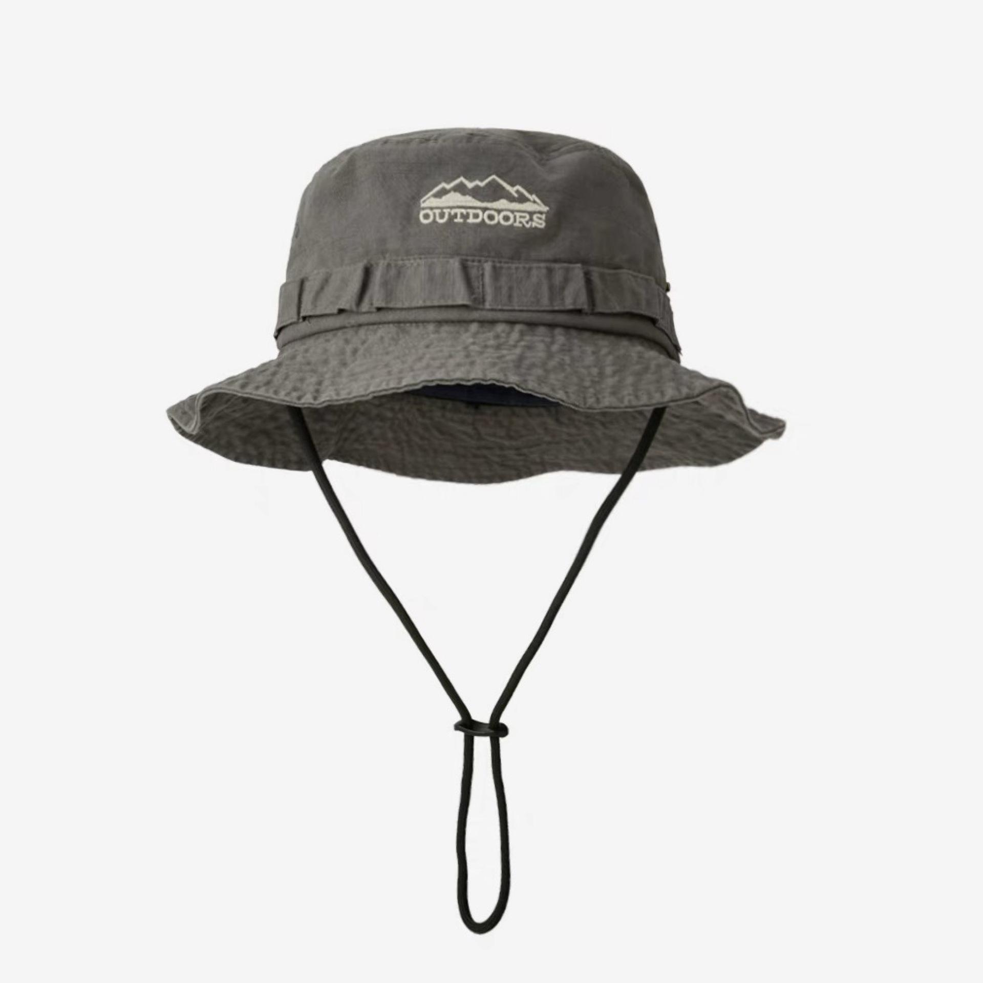 

Fashion Washing Retro Basin Hat Man and Woman Couple on The Street To Take Pictures of Letters Embroidery Sunshade Fisherman Hat Summer Adjustable