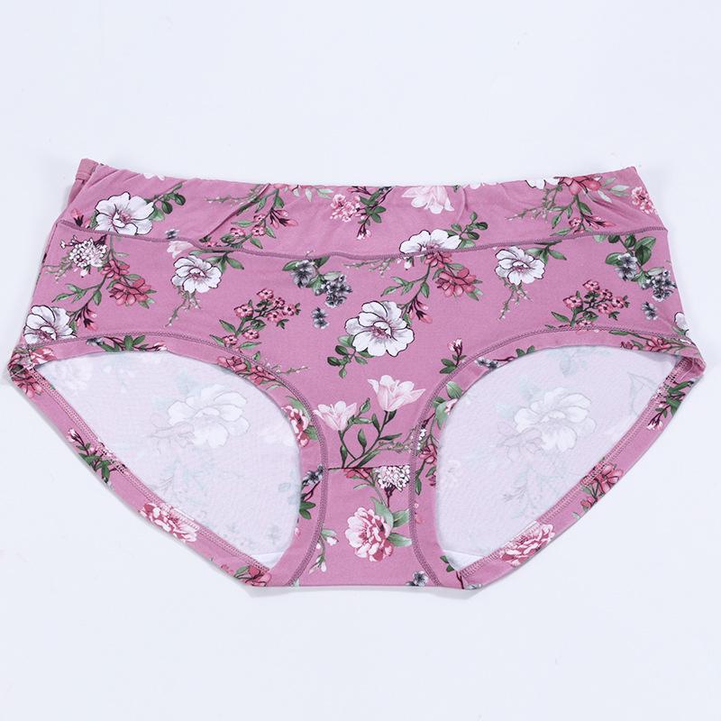 Plus Size Russian Women's High Waisted Printed Triangle Panties