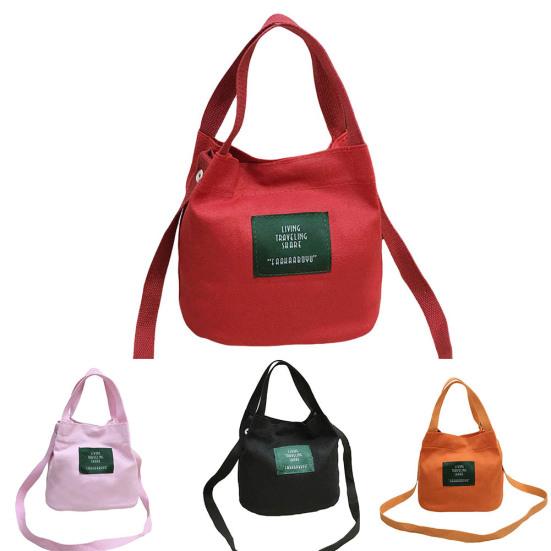 Einfarbige, lässige Damen-Segeltuch-Umhängetasche im Freien