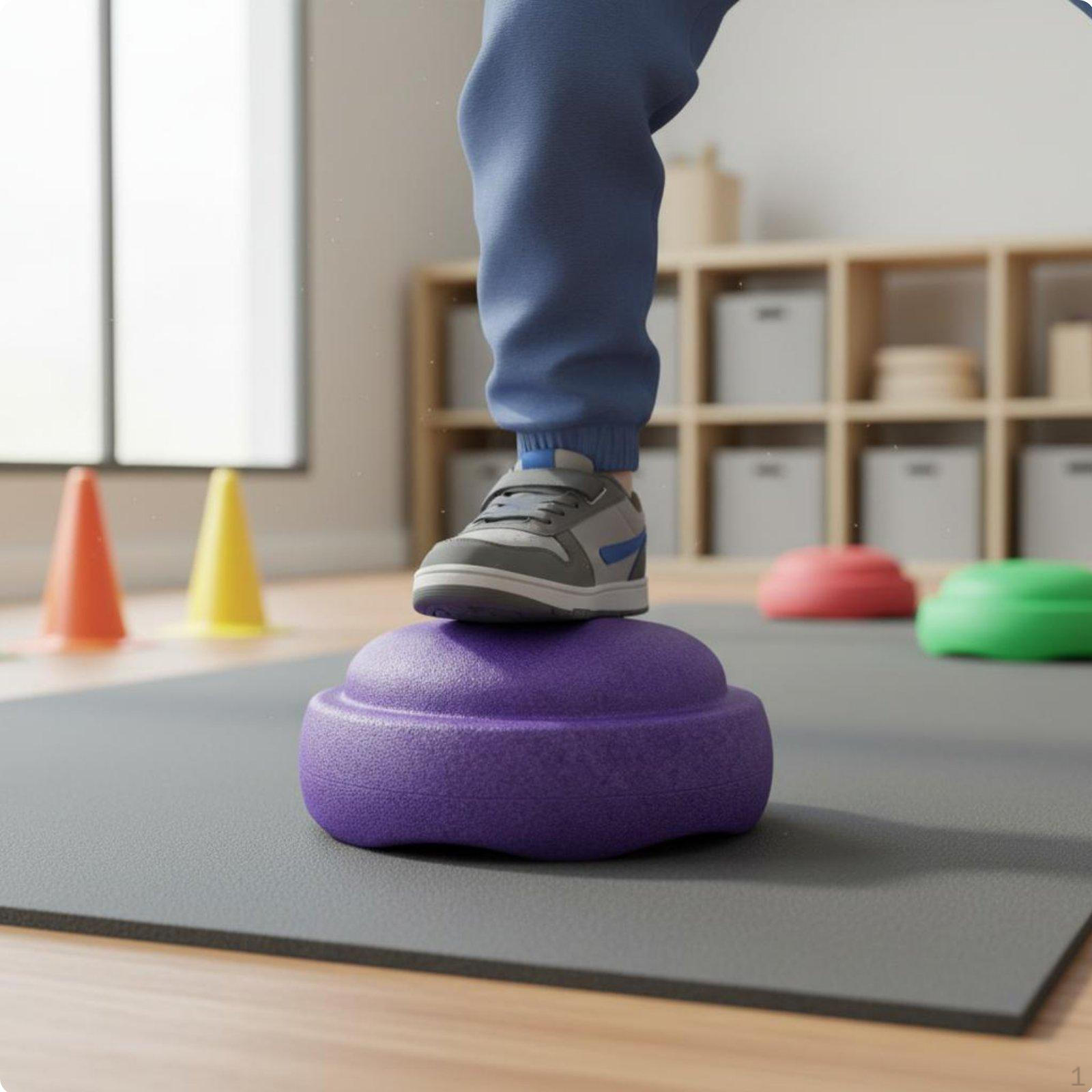 Balance Stepping Stones Rainbow Colors Sensory Training Lightweight Expanded Polypropylene Purple River Stone