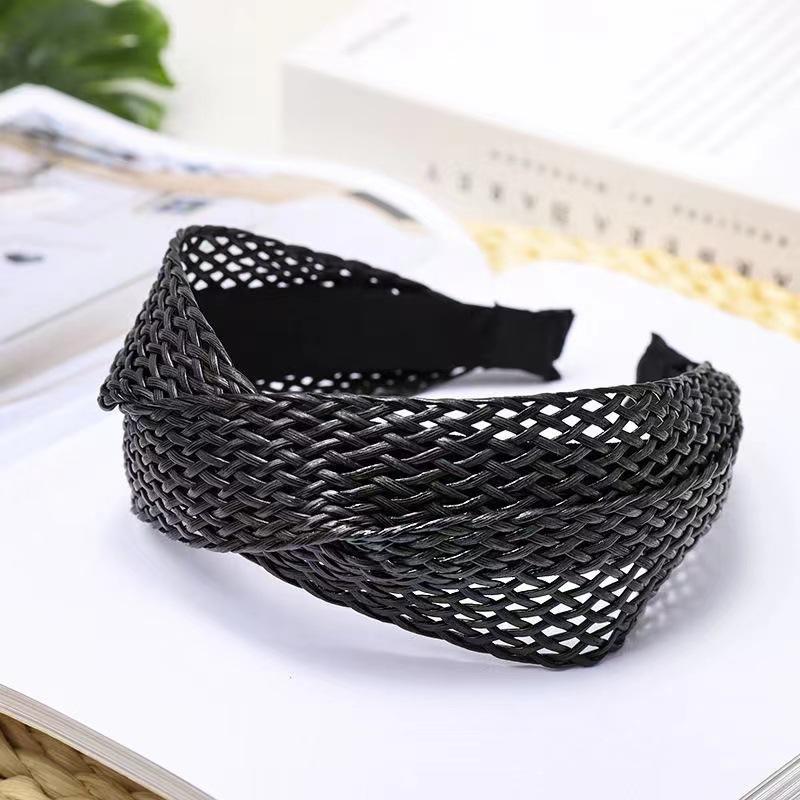 Headbands Weaving Grass Cross Knot Womens Solid Color Hair Accessories