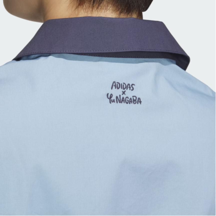Adidas Originals X Yu Nagaba Collaboration Letter Hand-Drawn Pattern Embroidered Belted Polo Dress Women Dresses Blue IS0626