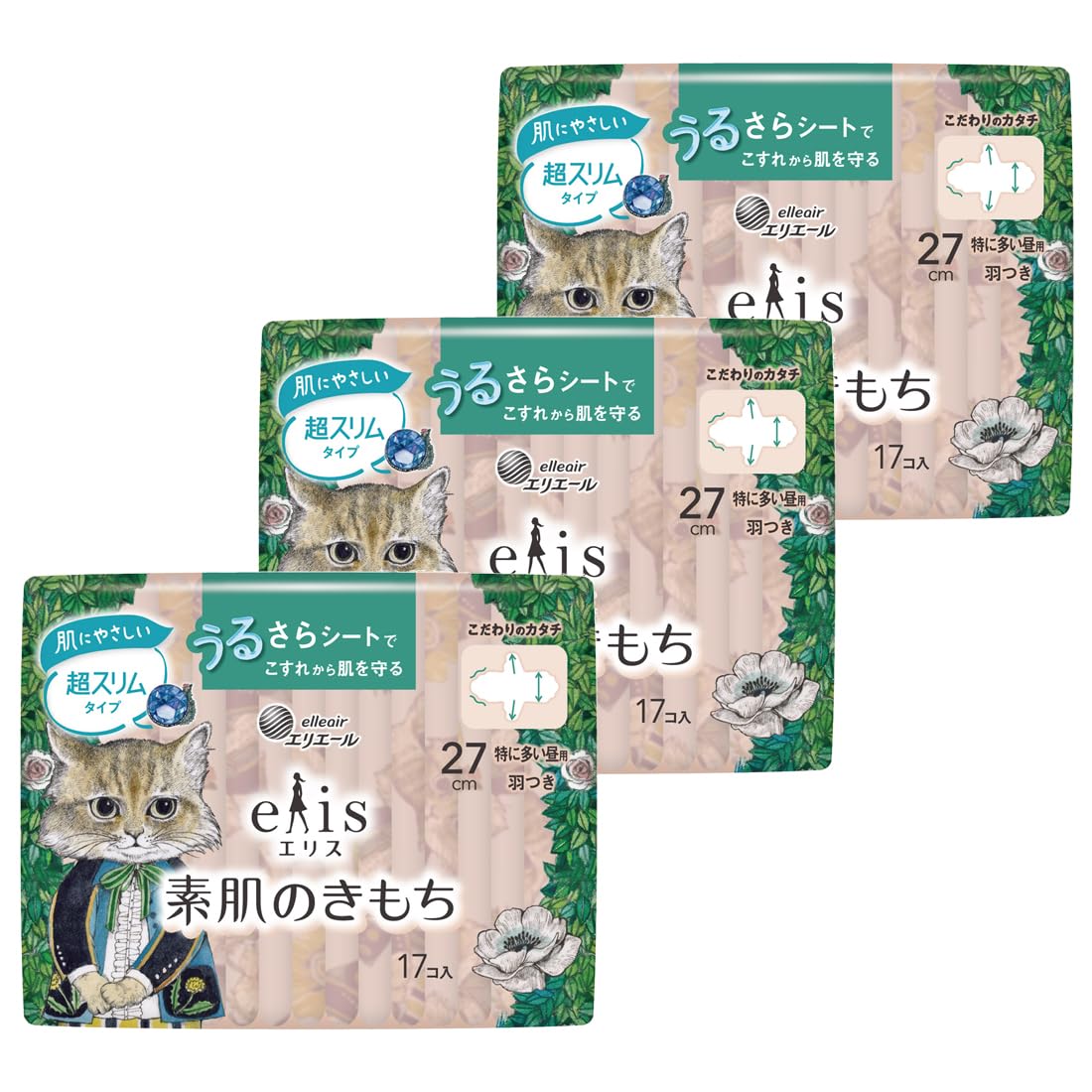 

Higuchi project Eris Bare Skin Feeling Super Slim 27 см для дневного использования с крыльями 17 листов x 3 шт. Yuko product (особенно использовать) [Оптовая покупка]