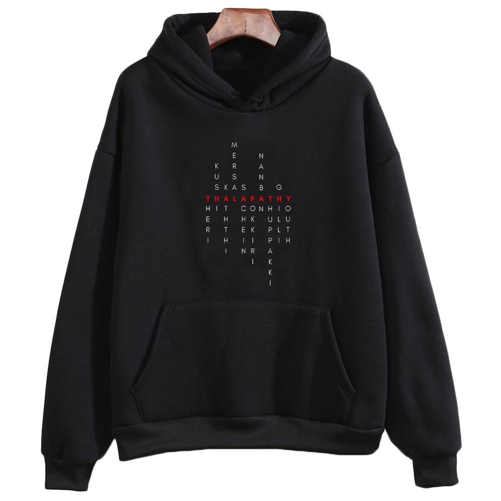 

Thalapathy Vijay Tamil Movie Titles Red Classic Hoodies Vijay Merch Clothing Unisex Long Sleeve Sweatshirts Loose Casual Hoody XXXL чорний