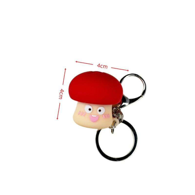 1Pcs Mini Abstract Mushroom Button Keychain Stress Relief Clicker Pendant Decompression Keyring Backpack Hanging Decoration