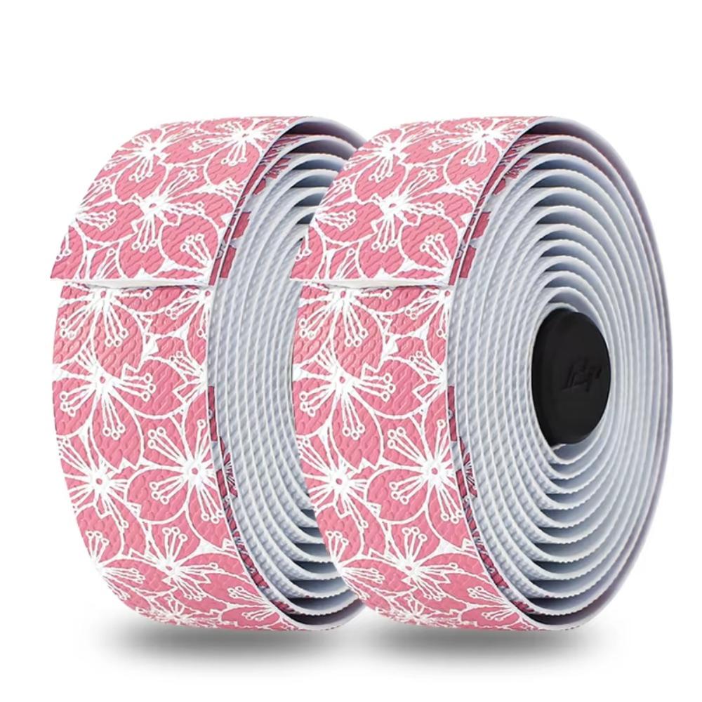 Cherry Blossom Bike Handlebar Tape Shock-absorbing Bicycle Handlebar Belt Cycling Accessory white pink