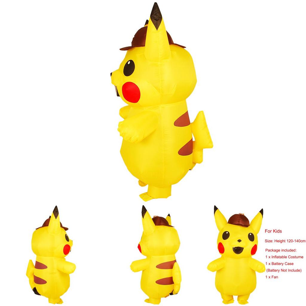 Vielseitiges aufblasbares Kostüm Detektiv Pikachu für Kinder und Erwachsene mit zeitlosem Charme für jeden Anlass