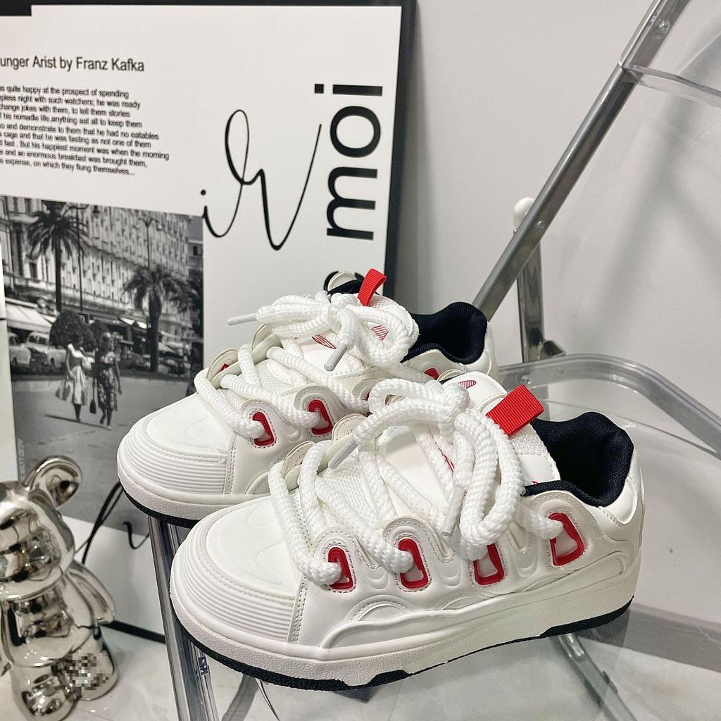 Unisex American High Street White Canvas Loafers - Trendy Spring Height-Increasing Casual Sneakers