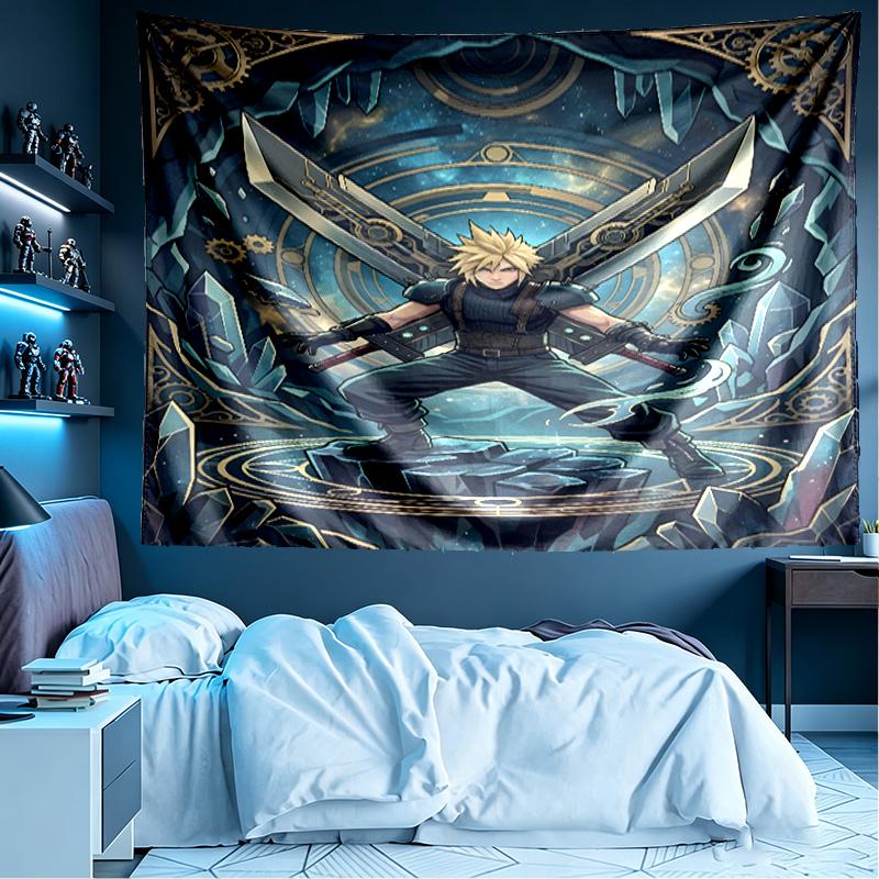 Final Fantasy Print Tapestry, Lightweight Wall Hanging, for Bedroom, Dorm, Living Room, Home Art Decor, Birthday Christmas Gift for Friends