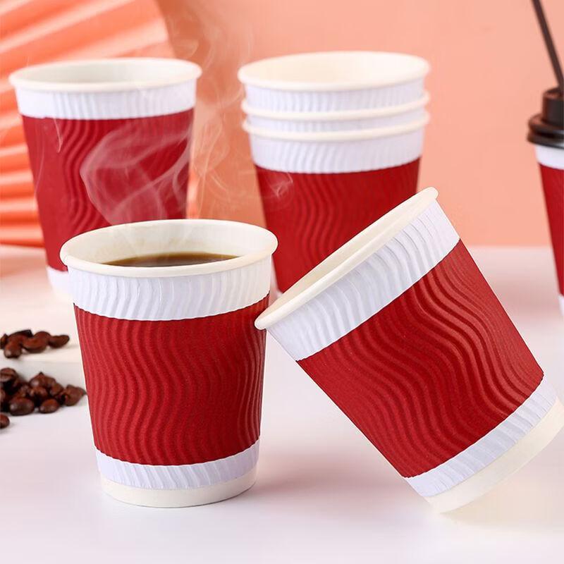 Handon 400ml Wellpapp-Kaffeebecher mit Deckeln