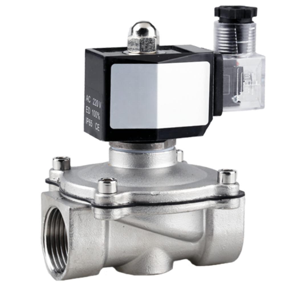 24V DC 220V AC DN15-50 1/2" 3/4" 1" - 2" BSP Female Outdoor Waterproof Solenoid valve 304 Stainless Steel Water Gas Oil