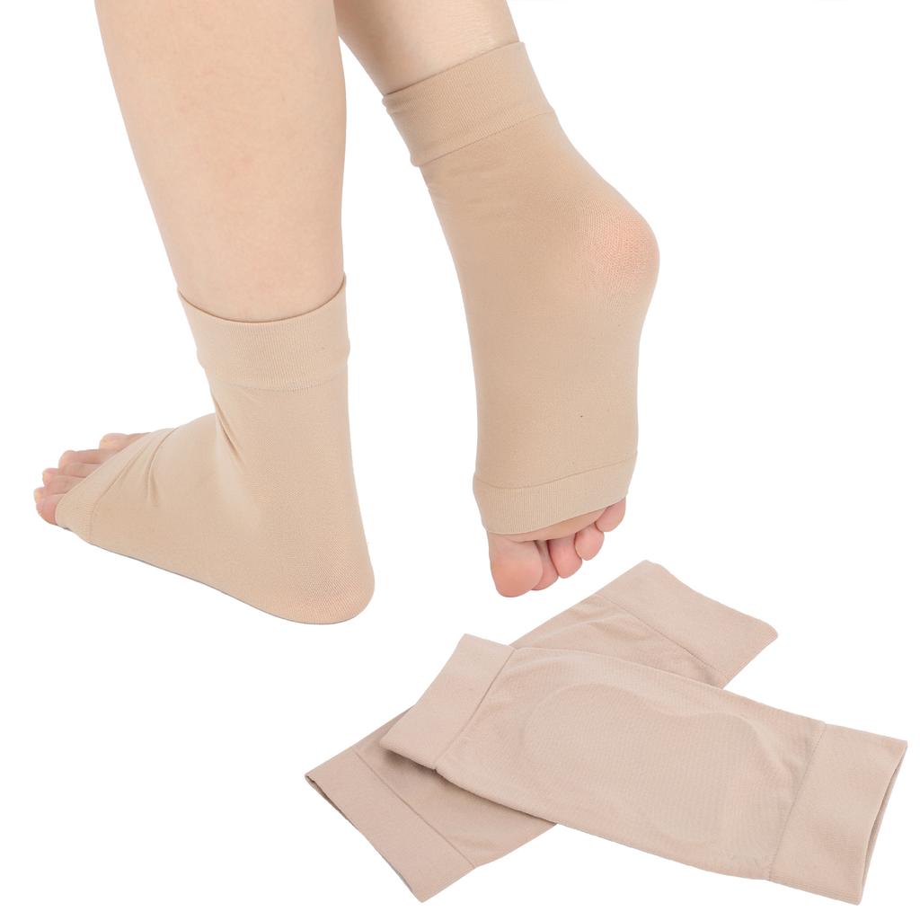1Pair Heel Silicone Padded Protective Sleeve Soft Foot Ankle Elastic Protection Sock