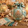 Desktop Scenery Making Set Ocean Treasures DIY Patchwork Ball Ornament Kit, Nautical Dolphin Fabric Craft Handmade Set, Coastal Decor, Hanging