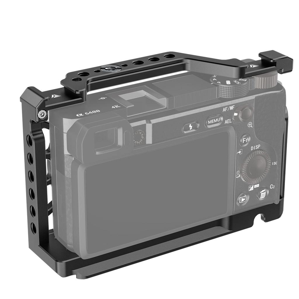 Poyinco Camera Cage Camera Video Cage with Cold Shoe Mount 1 4 Inch & 3 8 Inch Threads Aluminum Alloy Replacement for