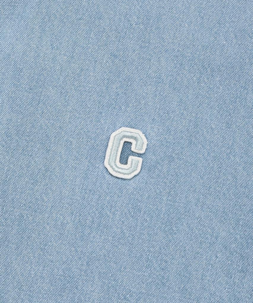 COVERNAT C Logo Denim Half Shirt Light Blue