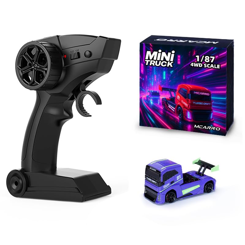 ARRISHOBBY MCARRO 1:87 RC Drift Truck, 2.4GHz RC Car with 4WD, Proportional Control, and Simulated Brake Calipers, Perfect As a Birthday Gift for Boys