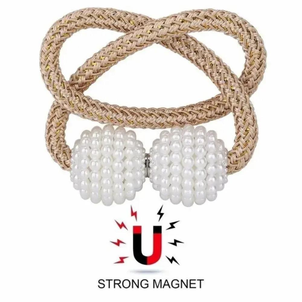 2pcs Pearl Magnetic Curtain Clip Curtain Holders Tie Back Buckle Clips Hanging Ball Buckle Tie Back Curtain Decor Accessories