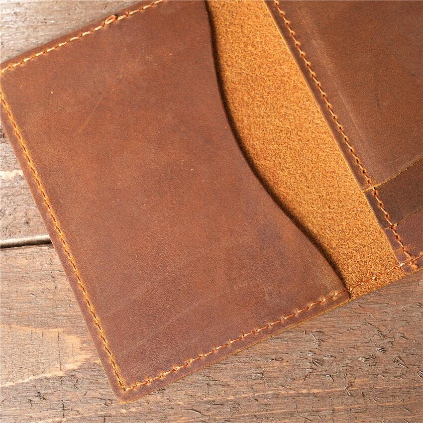 Herren-Kreditkartenetui aus Crazy Horse-Leder, schmal, dünn, Ausweishüllen, Retro-Brieftasche, echtes Rindsleder, für Herren