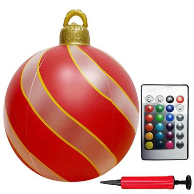 Christmas Inflatable Ball 60CM Decorated Ball Waterproof PVC Inflatable Ball With Light Xmas Tree Decorations New Years Ornament