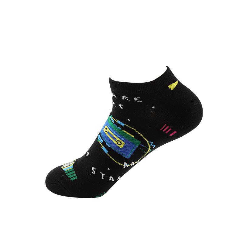 Male Spring Summer New Style Personality Street Hip Hop Sports Low Help Invisible Boat Socks
