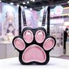 Cute Cat Paw Shape Backpack Teen Girls Daily Use Large Capacity PU School Bag Sweet Style