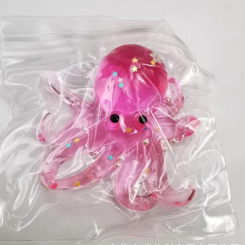 Toys Squishy Octopus Stress Suagr Balls, Soft Octopus Taba Squishy Toys, Glitter Sea Animal Squeeze for Birthday Gifts