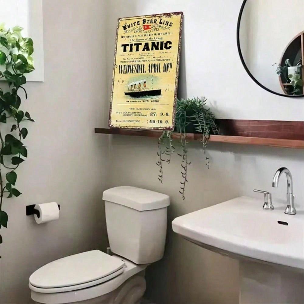 Vintage Titanic Metal Poster, Wall Decor for Bar