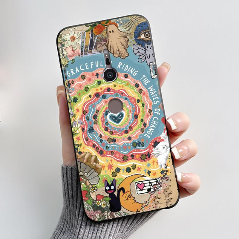 Casing For Sony Xperia XZ2 H8216 H8296 XZ3 H9436 H9493 Case Aesthetic Fashion Cute Cat Shockproof Black Silicone Soft TPU Cover