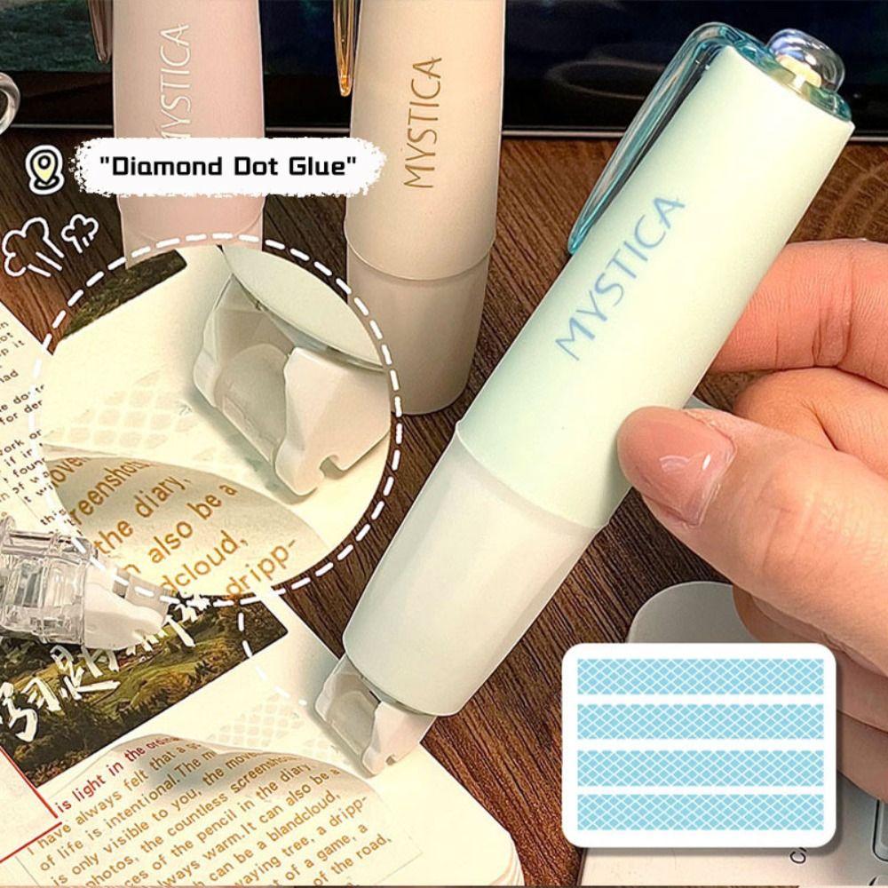 Press Type Dot Glue Tape Pen-shape Rolling Glue Tape Durable Glue Tape Pen  Student Stationery