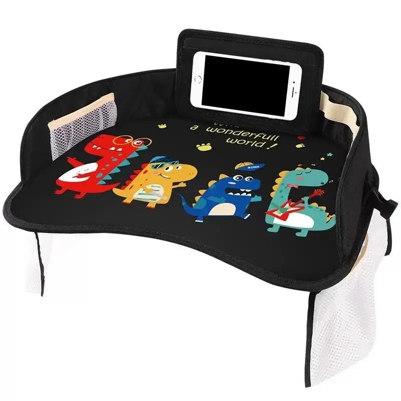 Kids Travel Tray Car Seat Activity and Play Tray Organizer for Children and Toddlers Lap Desk with Tablet Phone Holder Foldable